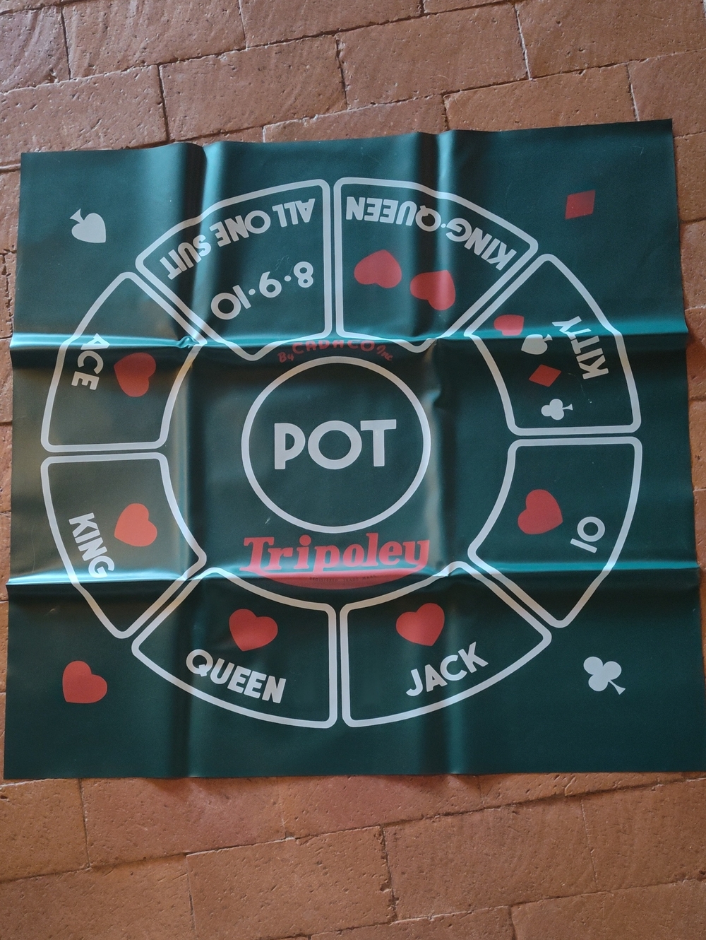 Tripoley Vinyl Game Mat - For Rummy, hearts, & Poker